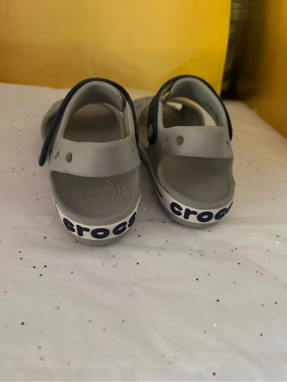 CROCS Kids Two-Tone Gray and Navy Sport Sandals